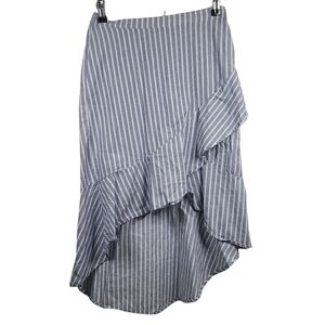 Rebel Sugar Striped High Lo hem Ruffle Skirt Small